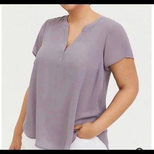 TORRID SLATE GREY GEORGETTE BLOUSE GRAY SIZE 3